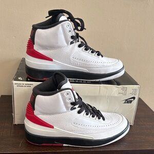 Women’s air Jordan 2 retro High-Top Sneakers in White, Black, and Red